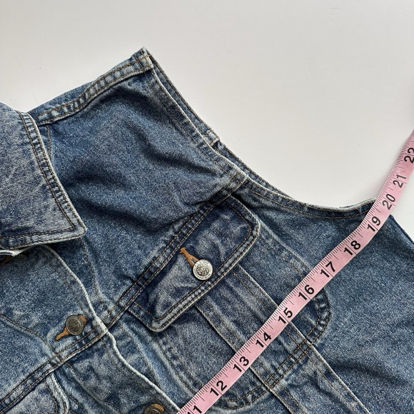 Vintage PS Gitano Jean Jacket Vest 80s Women's Medium Denim Medium Wash - Picture 6 of 7